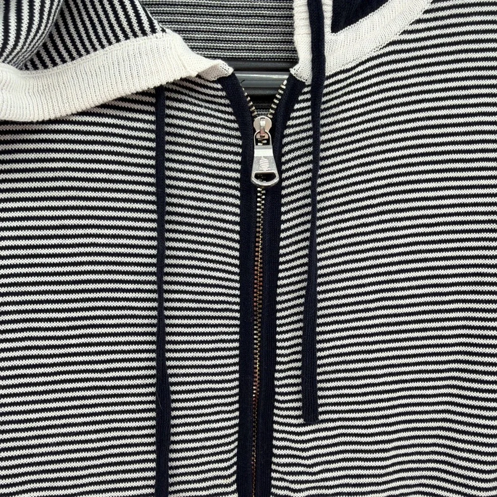 Marina Yaughting Maglia Tricot Cardigan Zip-up Hoody Striped Ladies Nautical